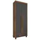 Ver imagem 1 de Guarda Roupa Pequeno 85cm Solteiro 2 Portas Dubai RV Móveis Cinamomo/Grafite