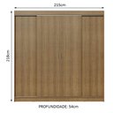 Ver imagem 4 de Guarda-roupa Casal Madesa Austin 4 Portas de Correr 3 Gavetas