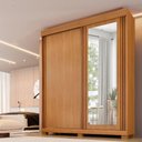 Ver imagem 4 de Guarda Roupa 2 Portas de Correr com Espelho 3 Gavetas Mônaco Benetil Cinamomo