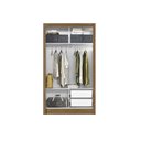 Ver imagem 3 de Guarda Roupa com Espelho 2 Portas 2 Gavetas Branco/castanho Natal Moval 204x117x46