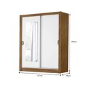 Ver imagem 7 de Guarda Roupa com Espelho 2 Portas 2 Gavetas Branco/castanho Natal Moval 204x117x46
