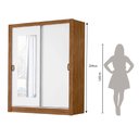 Ver imagem 6 de Guarda Roupa com Espelho 2 Portas 2 Gavetas Branco/castanho Natal Moval 204x117x46