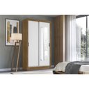 Ver imagem 1 de Guarda Roupa com Espelho 2 Portas 2 Gavetas Branco/castanho Natal Moval 204x117x46