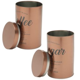 Potes para Café e Açucar, Kit com 2 Latas em Metal - 2
