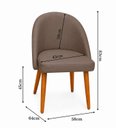Ver imagem 3 de Kit 6 Cadeiras Lua Estofada Moderna Sala de Jantar Suede Marrom