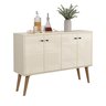 Buffet Aparador Imperial 4 Portas com Pés Palito Retrô - Off White - 3