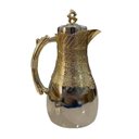 Ver imagem 1 de Garrafa Térmica Prata com Detalhes Dourados para Café e Chá - 1 Litro