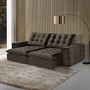 Ver imagem 1 de Sofá Retrátil e Reclinável Galliano 2,90m - Fortbello Estofados:marrom