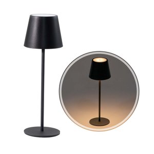 Luminária Abajur Milano 3w 3000k Recarregável e Dimerizavel Gaya Preto St2963