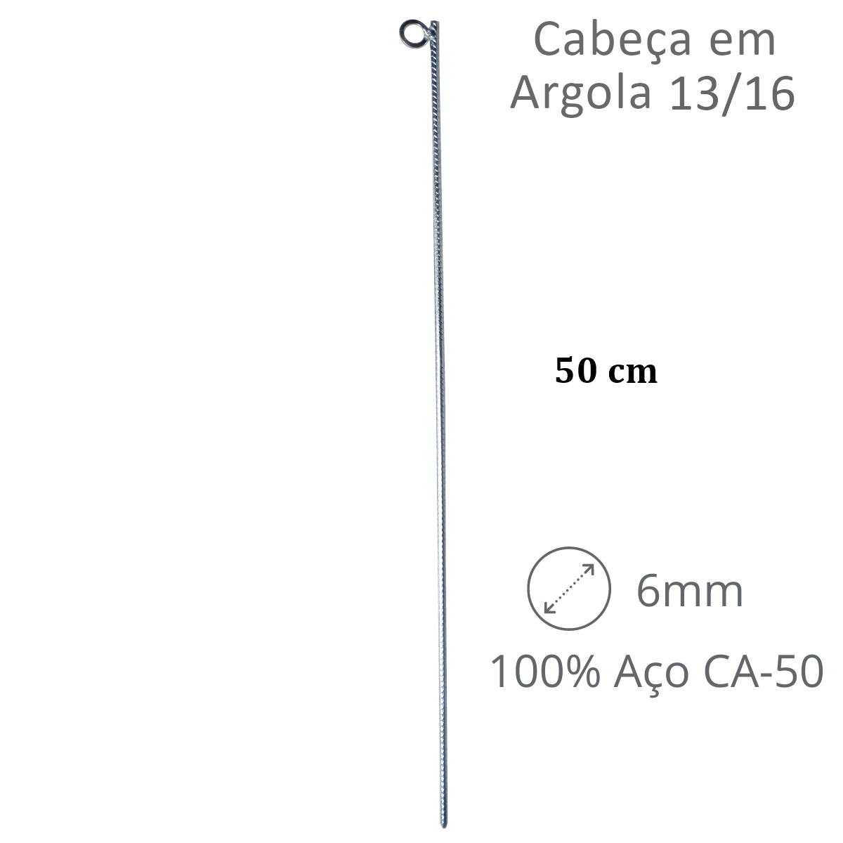 Estaca Para Barraca E Jardinagem 60 Cm Tutor - 03 Unidades - 2