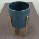 Ver imagem 5 de Cachepô de Metal Preto 46x25x25cm Vaso Plantas Jardim Sala Suculenta Flores