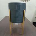 Ver imagem 3 de Cachepô de Metal Preto 46x25x25cm Vaso Plantas Jardim Sala Suculenta Flores