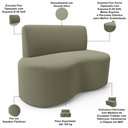Ver imagem 3 de Sofá 2 Lugares 140cm Orgânico para Sala de Estar Living Larissa L02 Bouclê Oliva - Lyam Decor