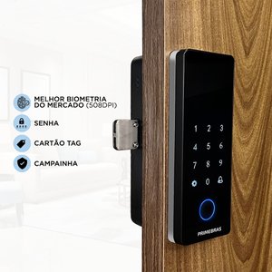 Fechadura Digital Biometrica Eletrônica Primebras Athenas Madeira