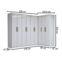 Ver imagem 4 de Guarda-roupa Casal Modulado Odisseia 9 Portas 2 Gavetas Branco - Panorama Móveis