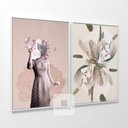 Ver imagem 2 de Quadro Abstrato Vestida em Flores Decorativo Canvas Premium