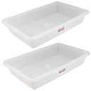 Ver imagem 1 de Conjunto 2 Bandejas Plásticas Grandes 58x38cm Brancas 14L Sanremo Restaurante Buffet