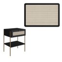 Ver imagem 5 de Conjunto Cabeceira Solteiro 90cm e Mesa de Cabeceira com Gaveta MDP Pés Metal Nero com Dourado