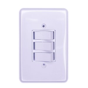 Interruptor 3 Teclas Paralelas 6a 250v Ilumi (2027):branco