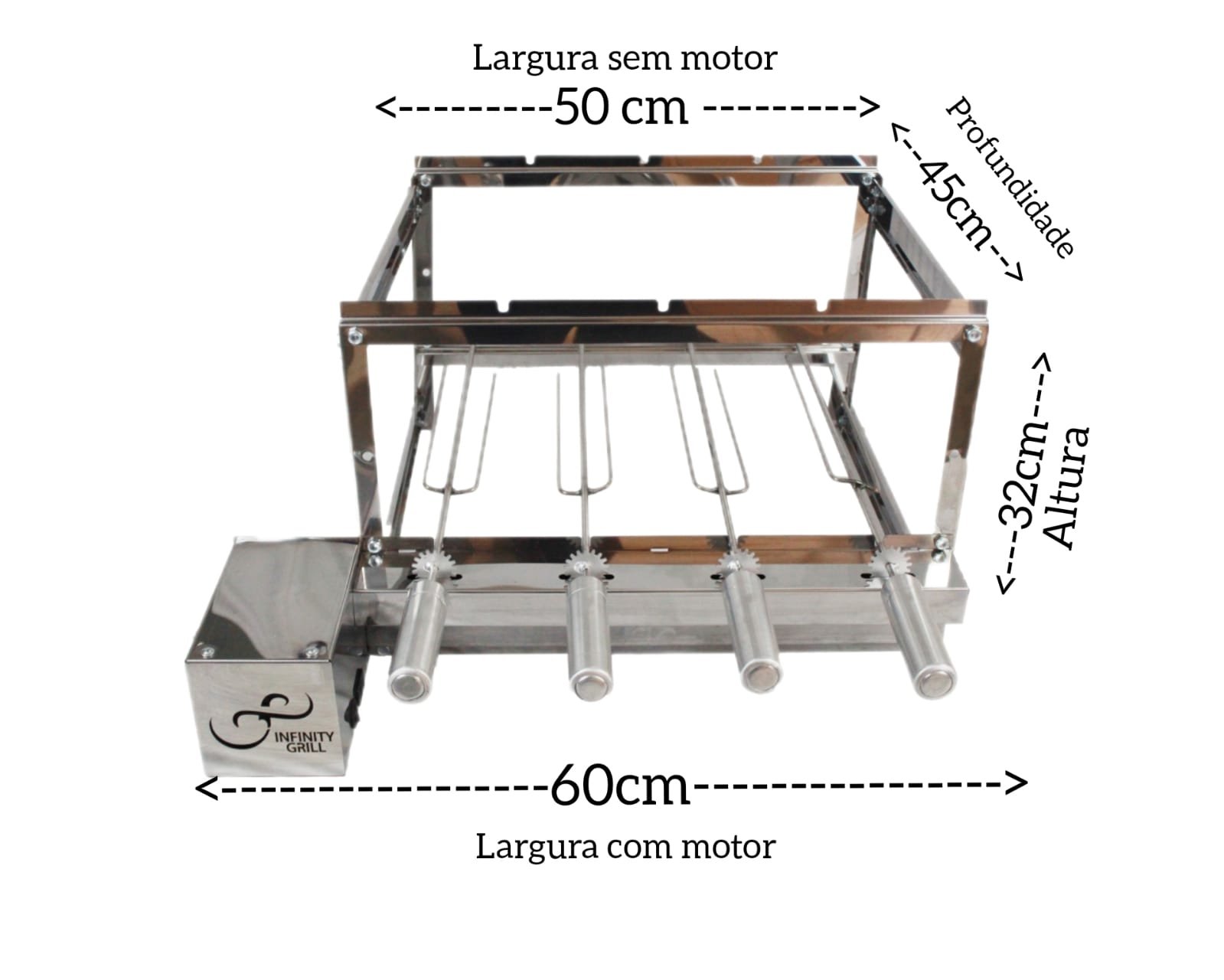 Churrasqueira Gira Grill com 4 Espeto +1 Espeto para Picanha - 3