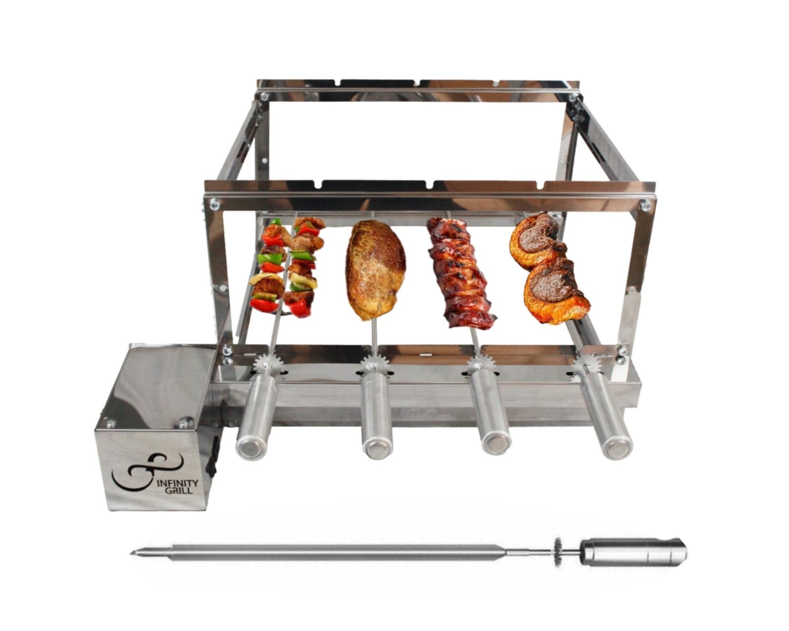 Churrasqueira Gira Grill com 4 Espeto +1 Espeto para Picanha