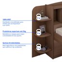 Ver imagem 5 de Cama Solteiro Milênio com Baú e Prateleiras Laterias 100% MDF
