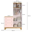 Ver imagem 4 de Guarda Roupa Infantil Flora com Cômoda 4970 Rosa Acetinado - Qmovi