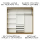 Ver imagem 5 de Guarda-roupa Casal Madesa Kansas 3 Portas de Correr 3 Gavetas