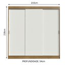 Ver imagem 3 de Guarda-roupa Casal Madesa Kansas 3 Portas de Correr 3 Gavetas