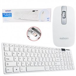 Kit Teclado e Mouse sem Fio Bk-S1000 Branco+ Mousepad 22x18cm - 5