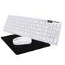 Kit Teclado e Mouse sem Fio Bk-S1000 Branco+ Mousepad 22x18cm - 1
