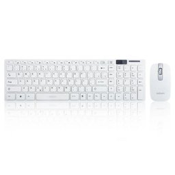 Kit Teclado e Mouse sem Fio Bk-S1000 Branco+ Mousepad 22x18cm - 2