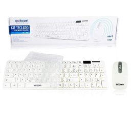 Kit Teclado e Mouse sem Fio Bk-S1000 Branco+ Mousepad 22x18cm - 6