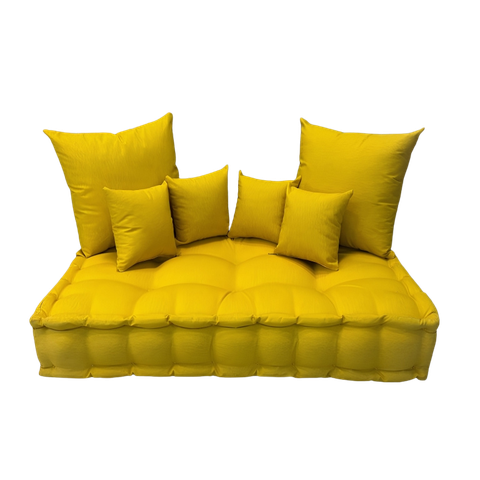 Futon Turco Amarelo + Almofadas