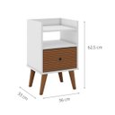 Ver imagem 3 de Mesa de Cabeceira com 1 Gaveta Branco
