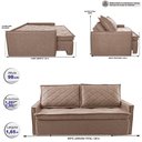 Ver imagem 2 de Sofá Sem Caixa Retrátil e Reclinável 1,65m Cama inBox Loft Linho Bege Escuro