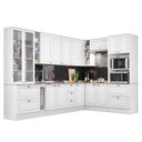 Ver imagem 1 de Cozinha Completa de Canto Americana 10 Peças com Cristaleira Branco - Móveis Henn