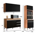 Ver imagem 1 de Conjunto Kit Cozinha Compacta Balcão sem Tampo e Aéreo 120cm e Armário Torre Quente Ajl Móveis
