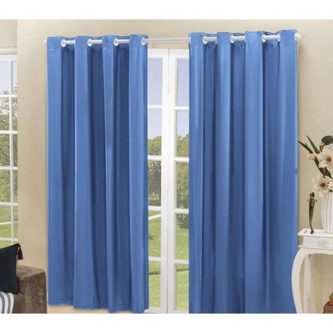 Cortina Daily Blackout Varão 2,80MX2,30m PVC Sala Quarto Azul Casa Scarpa