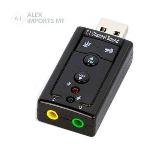 Adaptador de Som USB 7.1 Canais 2 Entradas Hardline Bom
