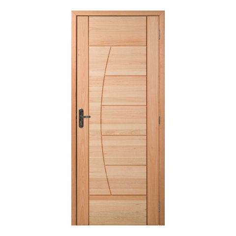 Kit Porta Pronta Maciça de Eucalipto 214x87x14cm PM78 Solar Abertura Direita Cruzeiro Portas Natural