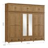 Guarda Roupa Madeira Maciça Bipartido 12 Portas C/ Espelhos:freijo - 4
