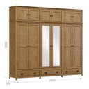 Ver imagem 5 de Guarda Roupa Madeira Maciça Pinus Bipartido 12 Portas C/ Espelhos