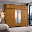 Ver imagem 7 de Guarda Roupa Madeira Maciça Pinus Bipartido 12 Portas C/ Espelhos