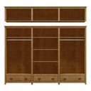 Ver imagem 3 de Guarda Roupa Madeira Maciça Bipartido 12 Portas C/ Espelhos:freijo