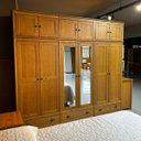 Ver mais imagens de Guarda Roupa Madeira Maciça Pinus Bipartido 12 Portas c/ 2 Espelhos