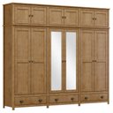 Ver imagem 5 de Guarda Roupa Madeira Maciça Bipartido 12 Portas C/ Espelhos:freijo