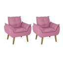 Ver imagem 1 de Kit 2 Poltronas Decorativas Opala Suede Rose Su Decor