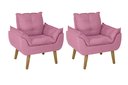 Ver imagem 1 de Kit 2 Poltronas Decorativas Opala Suede Rose Su Decor