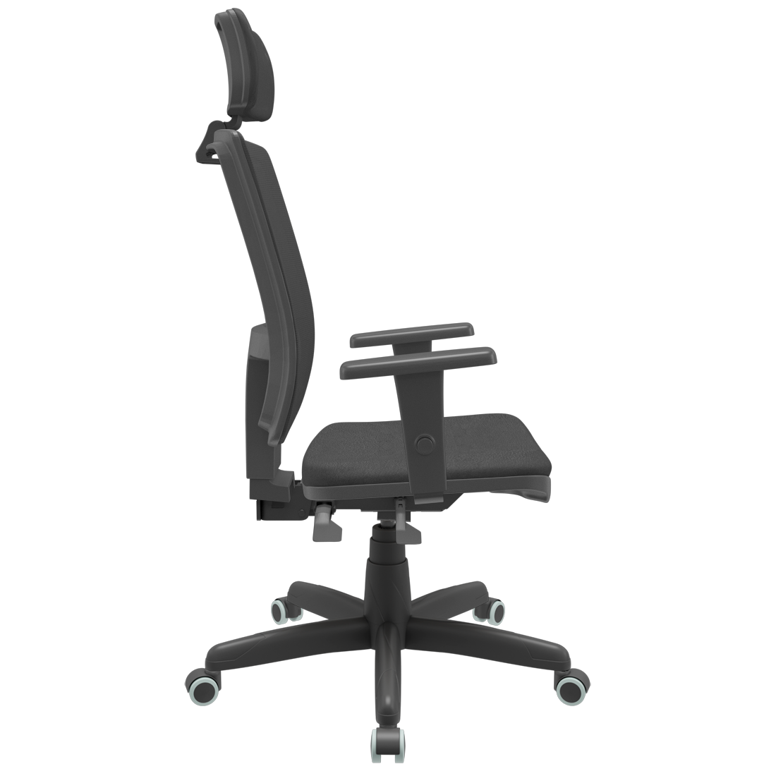 Cadeira Presidente Brizza Tela - Back Plax - Base Standard - Braços 3d Pp - Plaxmetal - 3